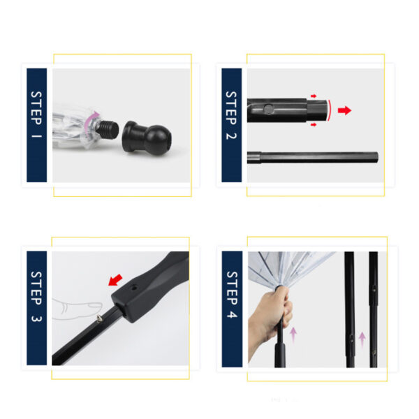 Dog's Transparent Umbrella With Traction Chain Removable Umbrella Pet Products - Image 4
