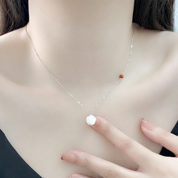 Women's S925 Sterling Silver Natural Shell Pendant Necklace - Image 2