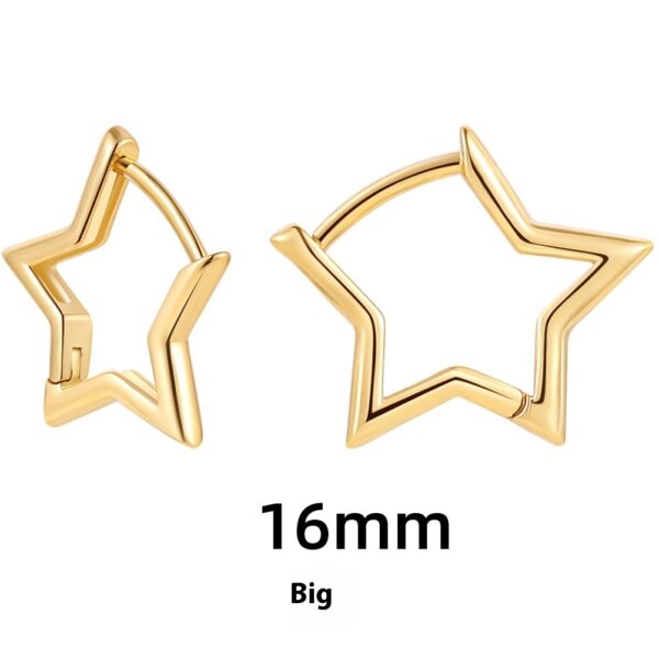 Women's Simple Hollow Pentagram Love Square Twist Earrings - Image 8