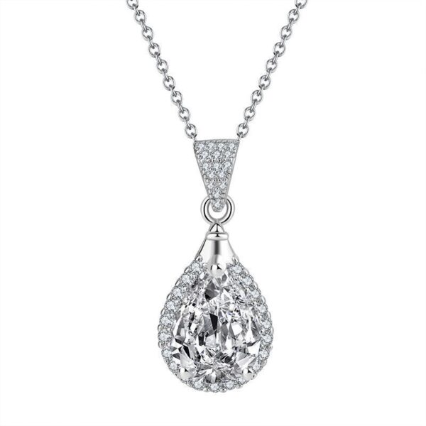 Water Drop Pendant Necklace Ring Stud Earrings Three-piece Set - Image 5