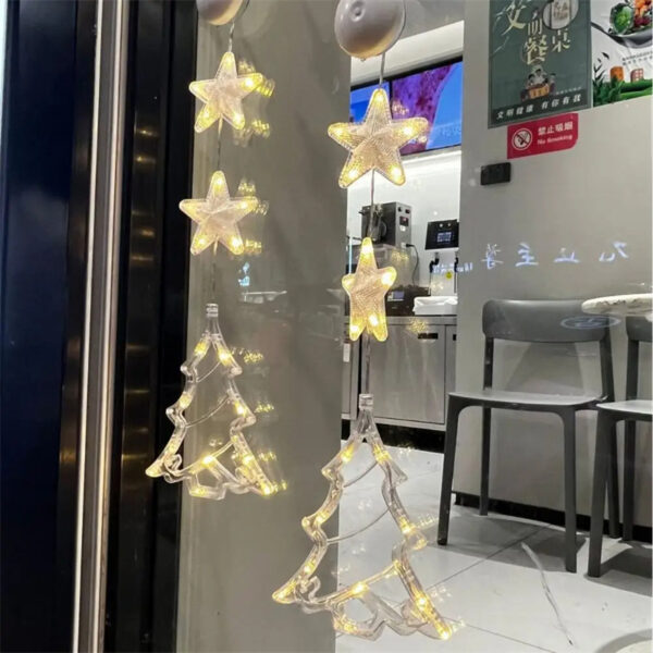 Christmas 3pcs LED Light Star Xmas Tree Hanging Sucker Lamp Window Ornaments Decoration For Home Xmas Navidad New Year Decor Christmas Decorations - Image 5