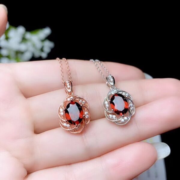Ring Necklace Ear Stud Luxury Colored Gems Suit - Image 7