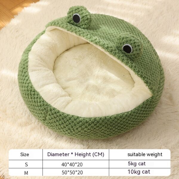 Pet Cat Dog Nest Little Frog Series Warm Plush Mat Autumn Winter Pet House Full Package Nest For Small Cats Dogs Within 5KG - Image 4