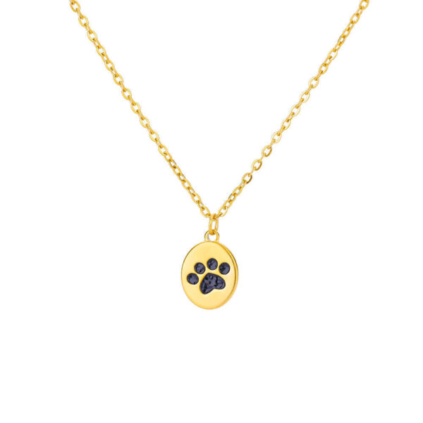 Cat Foot Print Necklace Stainless Steel Light Luxury Minority Design Sense - Image 2