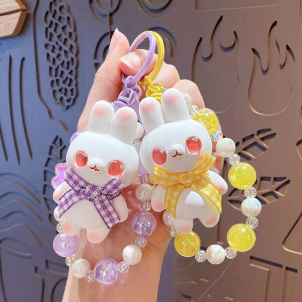 Cartoon Beaded Cute Bunny Doll Keychain - Image 2