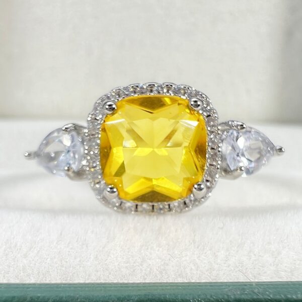 Square Diamond Color Crystal Ring - Image 3